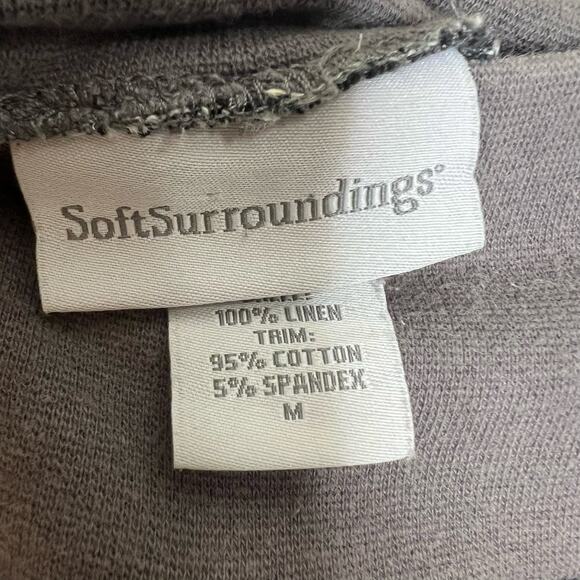 Soft Surrounding 100% Linen Pants MEDIUM High Rise Wide Leg Pull On Woven Casual - Picture 5 of 9